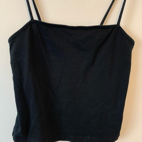🤩 3 for $20 / Wild Fable Straight Neck Black Spaghetti Strap Tank Top - Picture 2 of 4